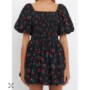 English Factory cherry print dress, worn once.